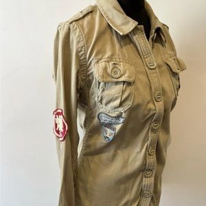 SUPERDRY ARMY 7605 DIVISION MANDARIN RGMNT OFFICIAL SHIRT LADIES.